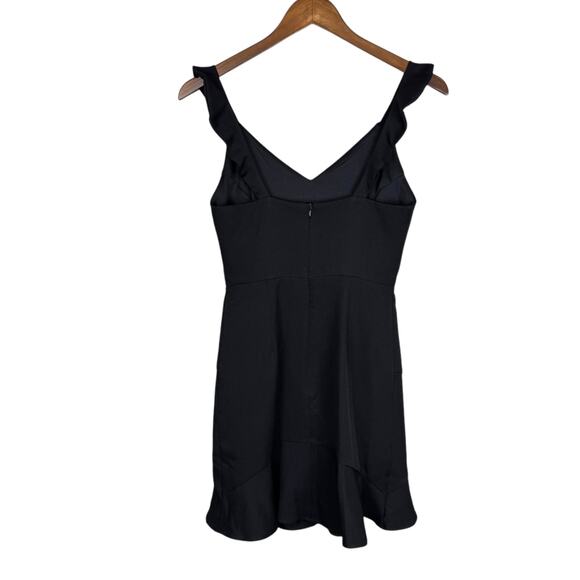 GB NWT Black Ruffled Strappy Vneck Hoco Formal Cocktail Mini Sheath Dress - Picture 2 of 8